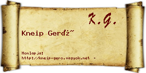 Kneip Gerő névjegykártya